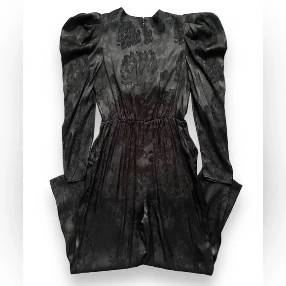 NWOT Express Jacquard Floral Tie Front Jumpsuit - Picture 6 of 6